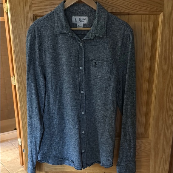 Original Penguin Gray Casual Button Down Shirt - Picture 1 of 4